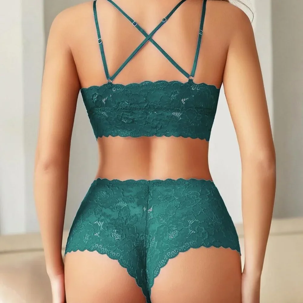 Sexy Lingerie Set for Women Lace Bra and Panty Set 2 Piece Lingerie Set Exotic L